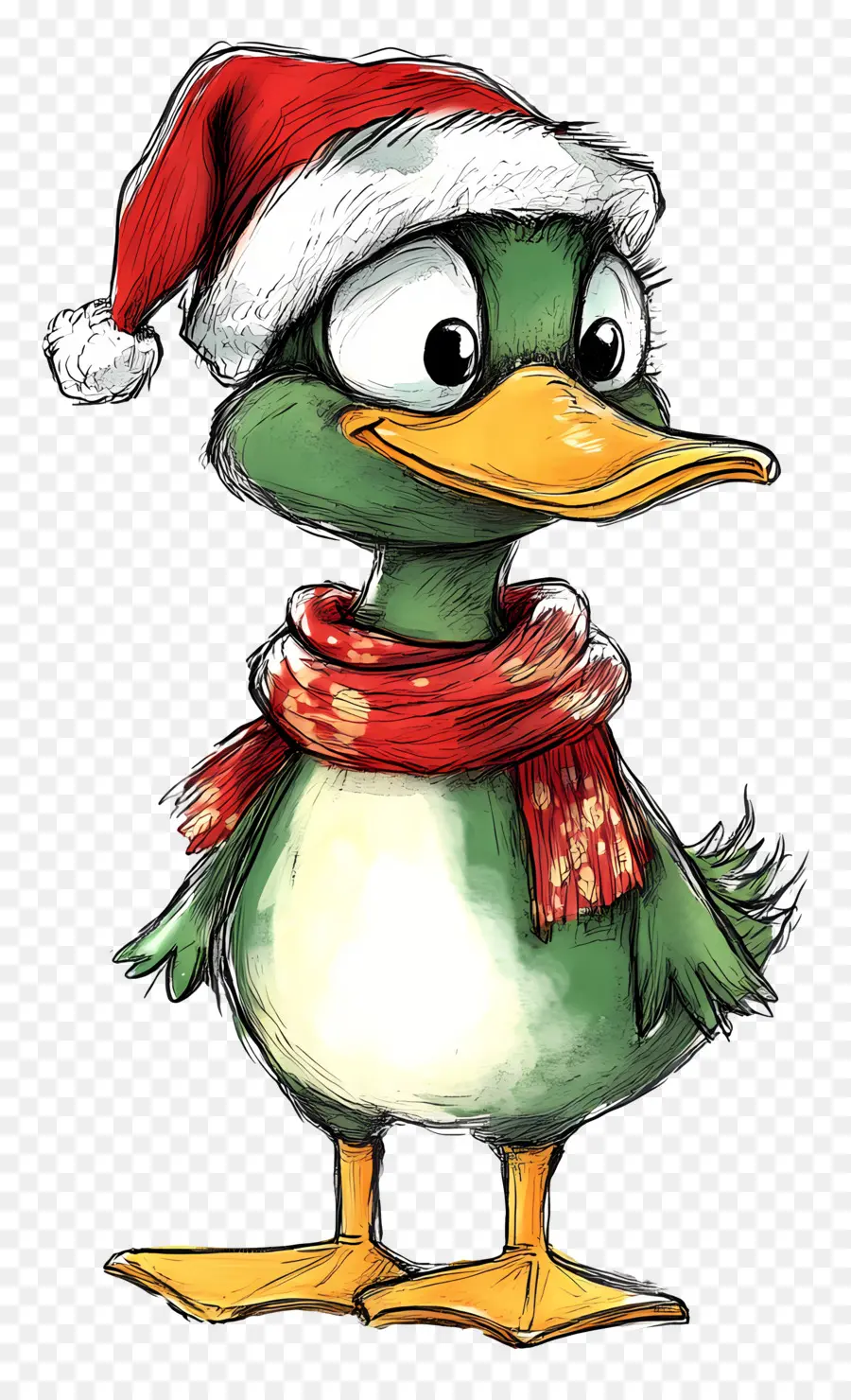 Bebek Natal，Bebek Hijau PNG