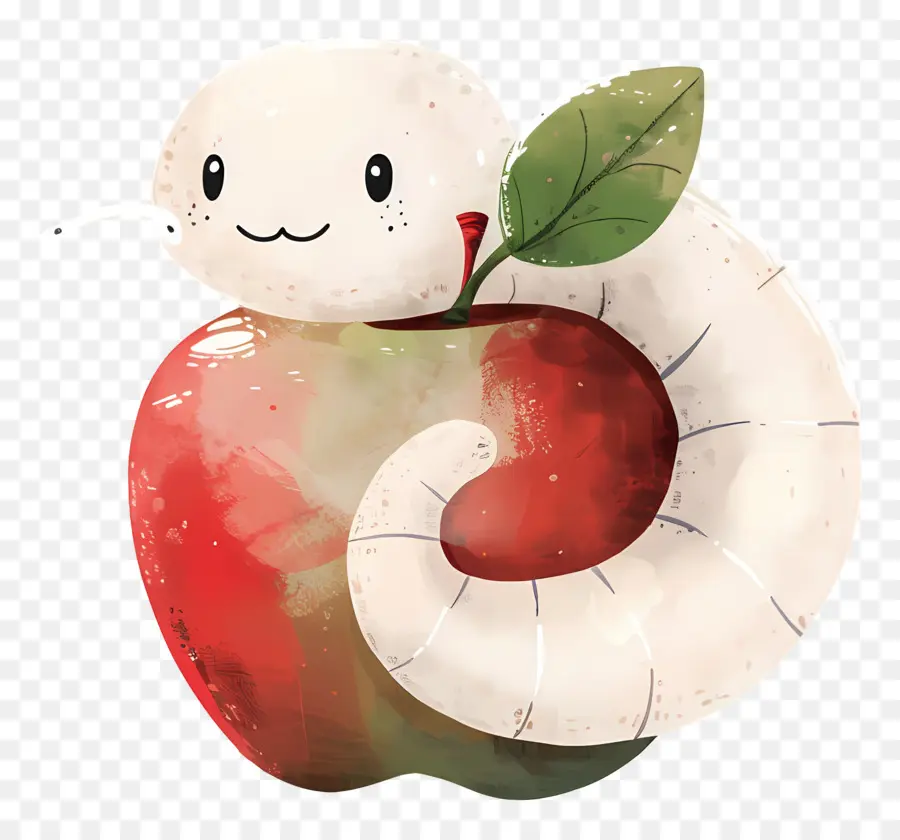 Apel Dengan Cacing，Cacing Lucu Di Apple PNG