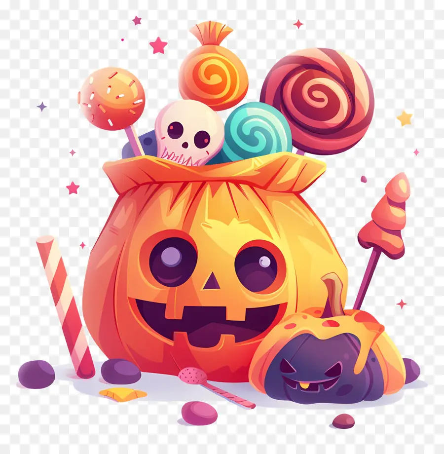 Keranjang Halloween，Tas Permen Halloween PNG