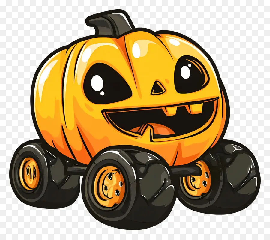 Truk Monster Halloween，Mobil Labu PNG