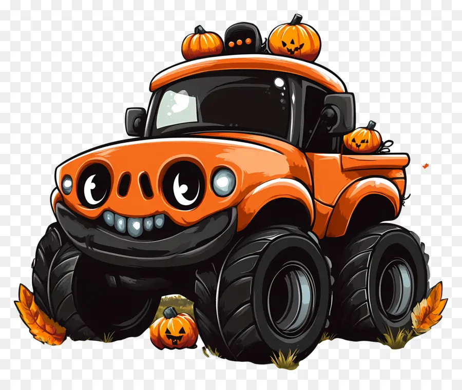 Truk Monster Halloween，Truk Labu PNG