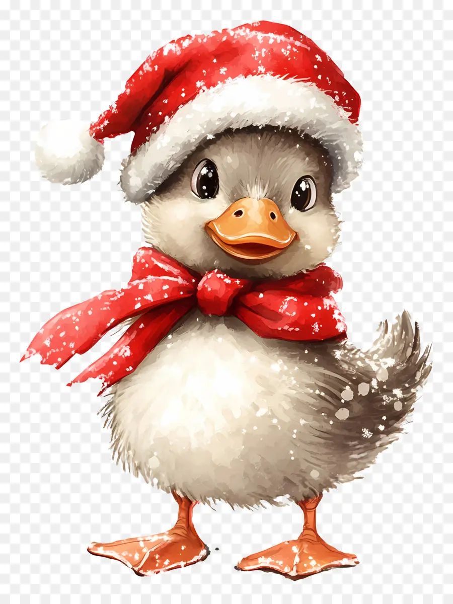 Bebek Natal，Bebek Dengan Syal PNG