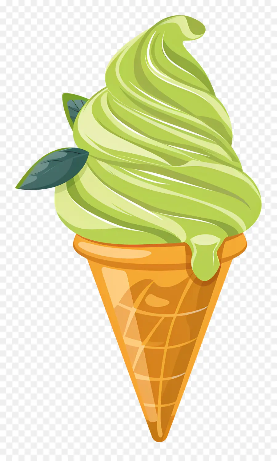 Es Krim Matcha，Kerucut Es Krim PNG