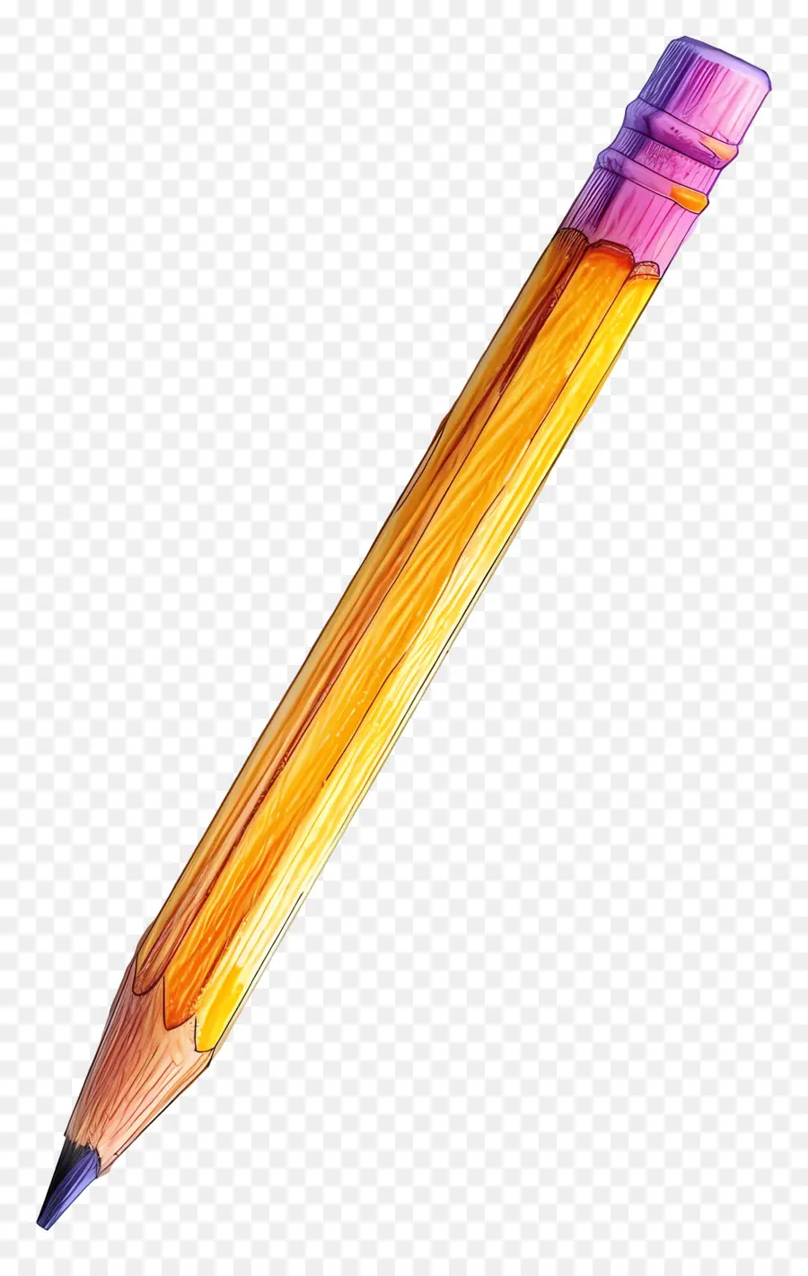 Pensil Berwarna，Pensil Kuning PNG