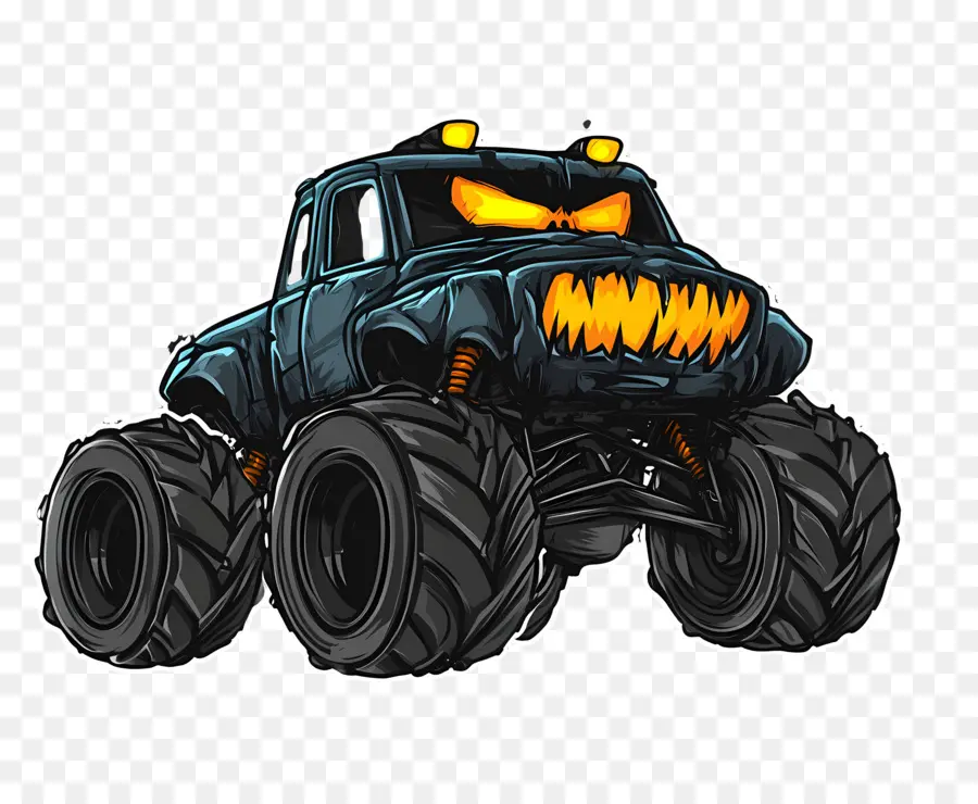 Truk Monster Halloween，Truk Monster Kartun PNG