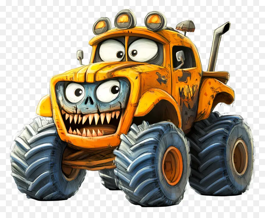 Truk Monster Halloween，Truk Monster Oranye PNG