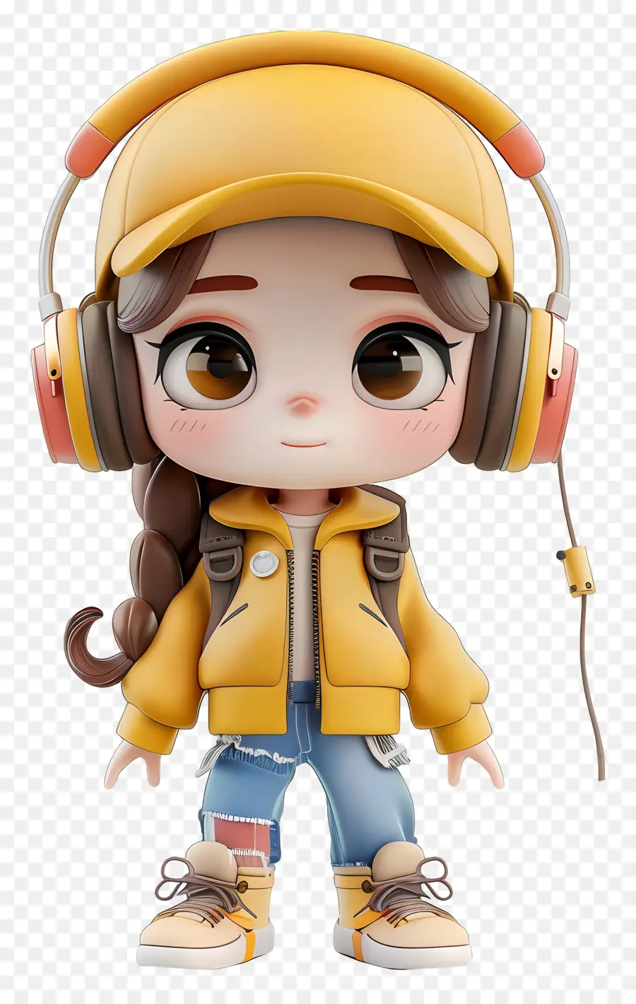 Gadis Chibi，Gadis Dengan Headphone PNG