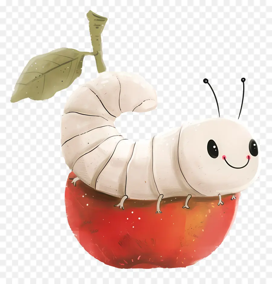 Apel Dengan Cacing，Ulat Lucu Di Apple PNG