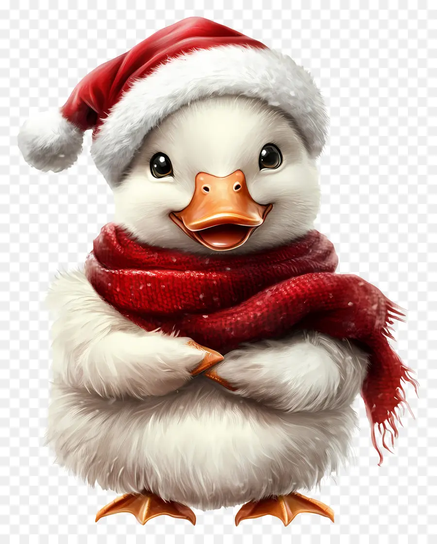 Bebek Natal，Bebek Dengan Syal PNG