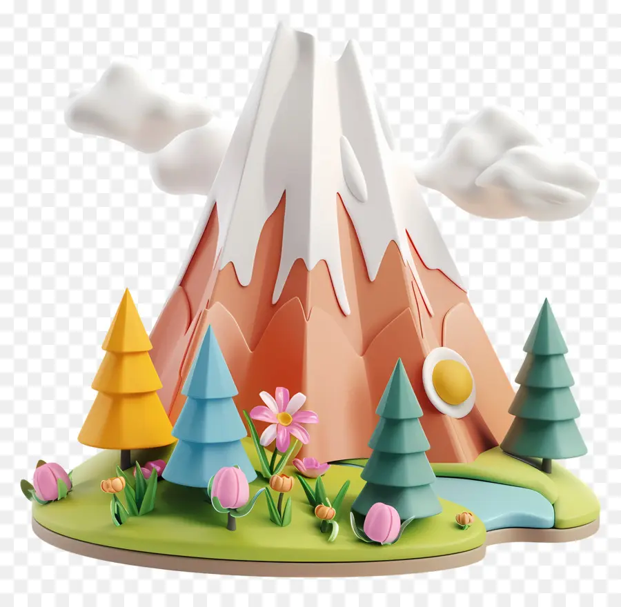 Gunung Kartun，Diorama Gunung PNG