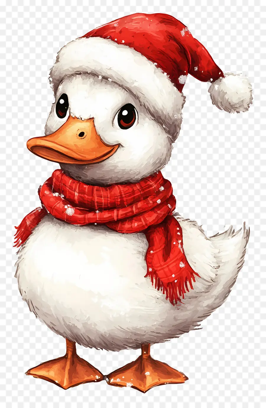 Bebek Natal，Bebek Dengan Topi Santa PNG