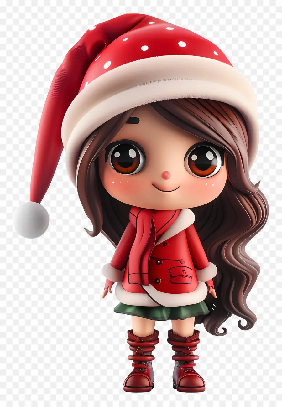 Gadis Chibi，Gadis Dengan Pakaian Santa PNG