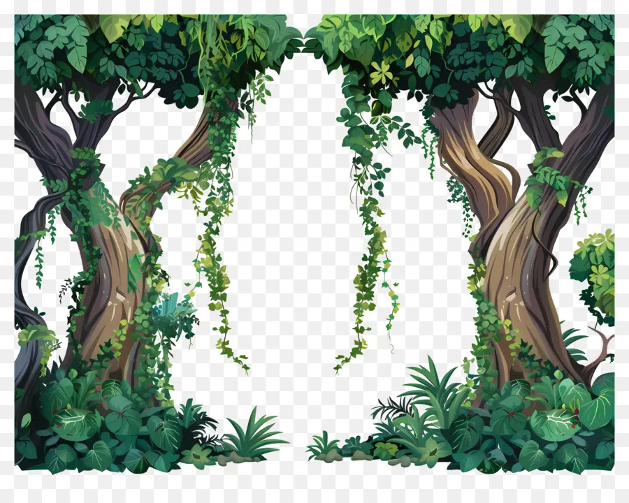 Pohon Besar，Ivy Lengkungan PNG