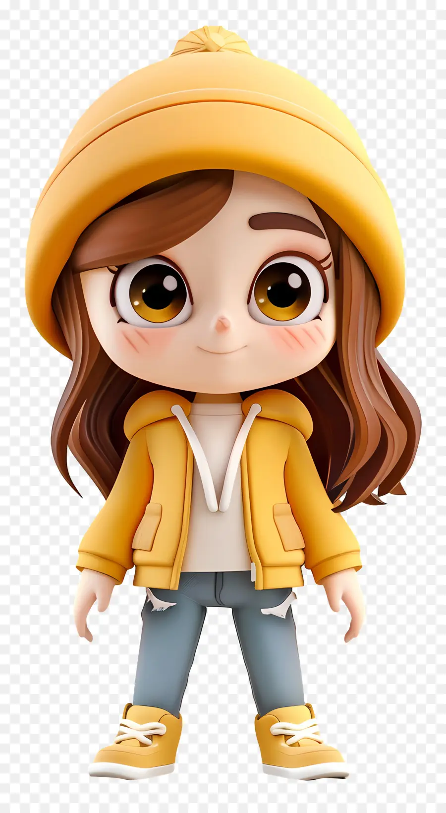 Gadis Chibi，Gadis Berjaket Kuning PNG