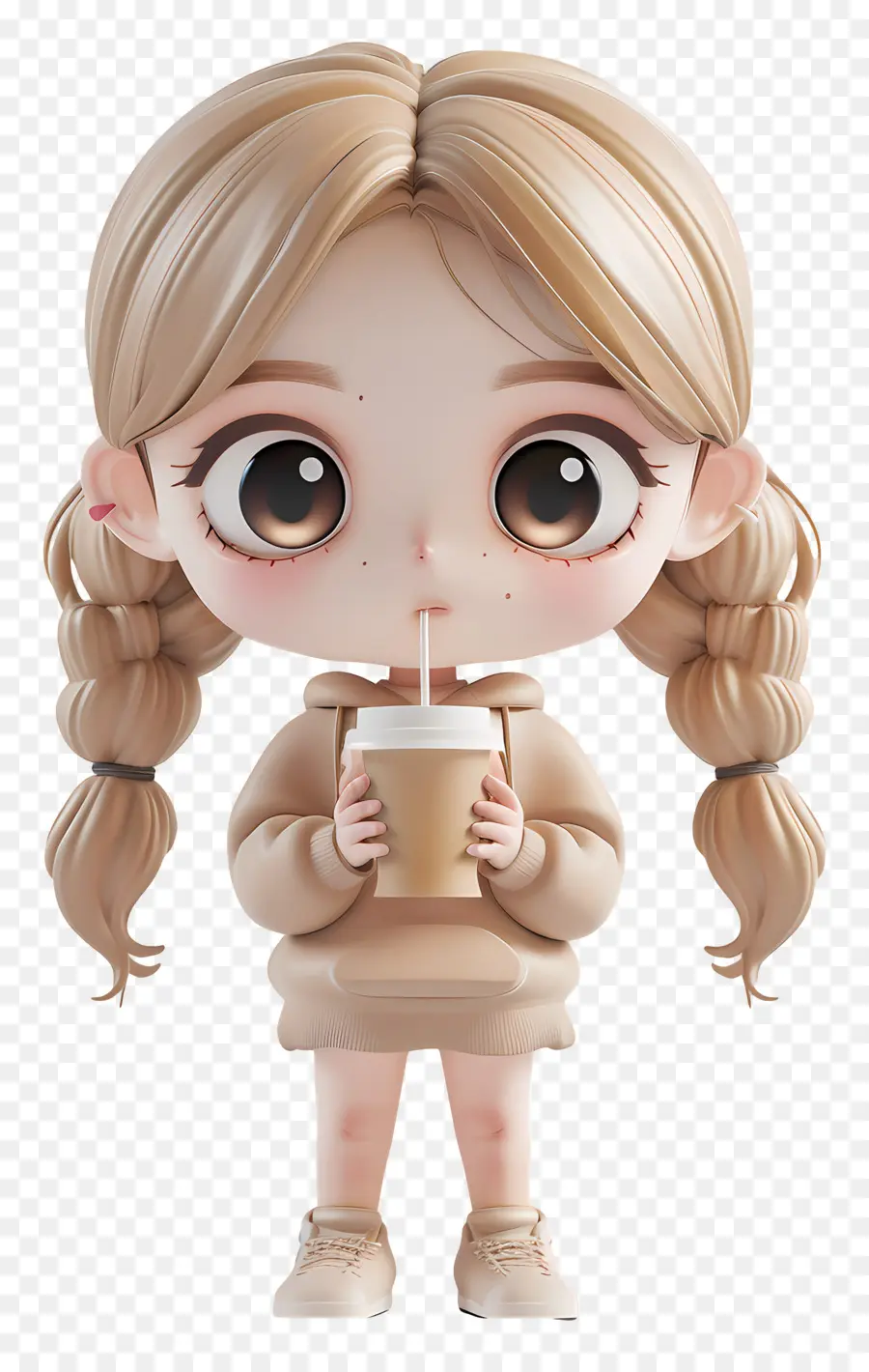 Gadis Chibi，Gadis Cantik Dengan Kopi PNG