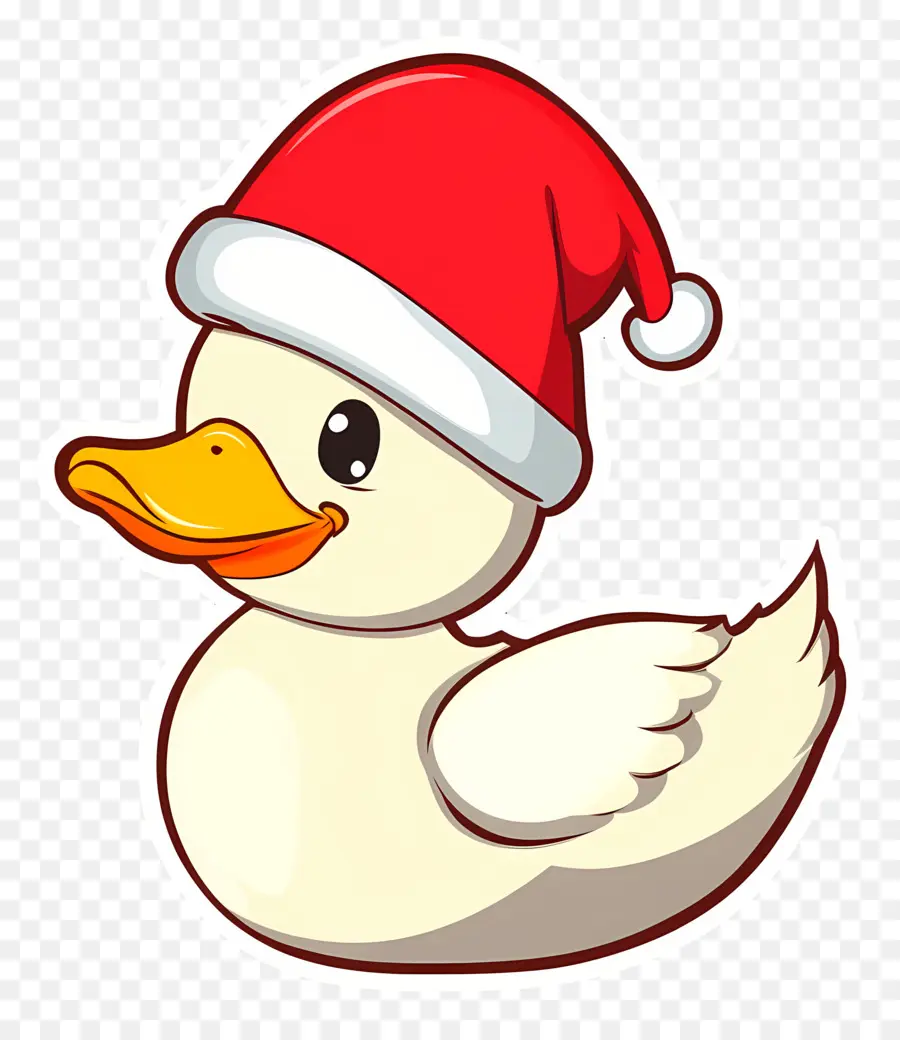 Bebek Natal，Bebek Dengan Topi Santa PNG