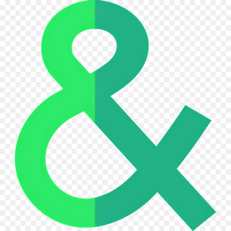 Simbol Ampersand，Ampersand Hijau PNG