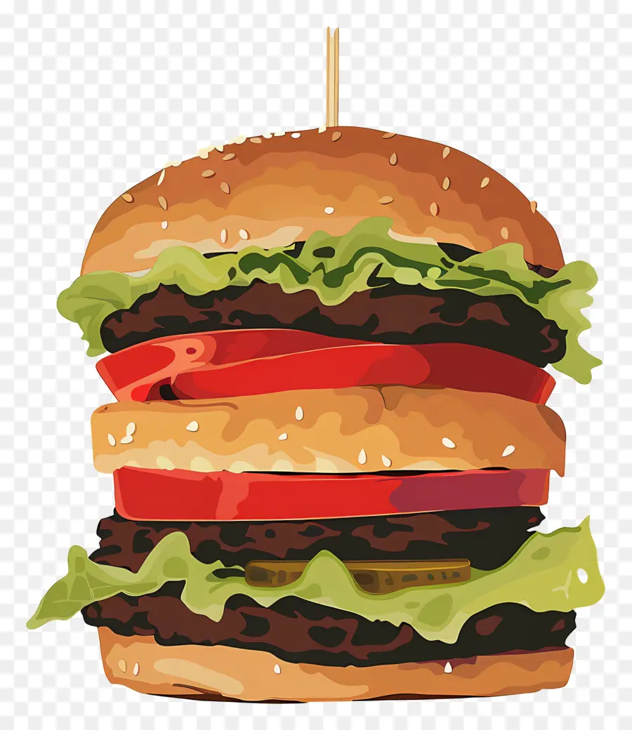 Burger Berair，Burger Dengan Lapisan PNG