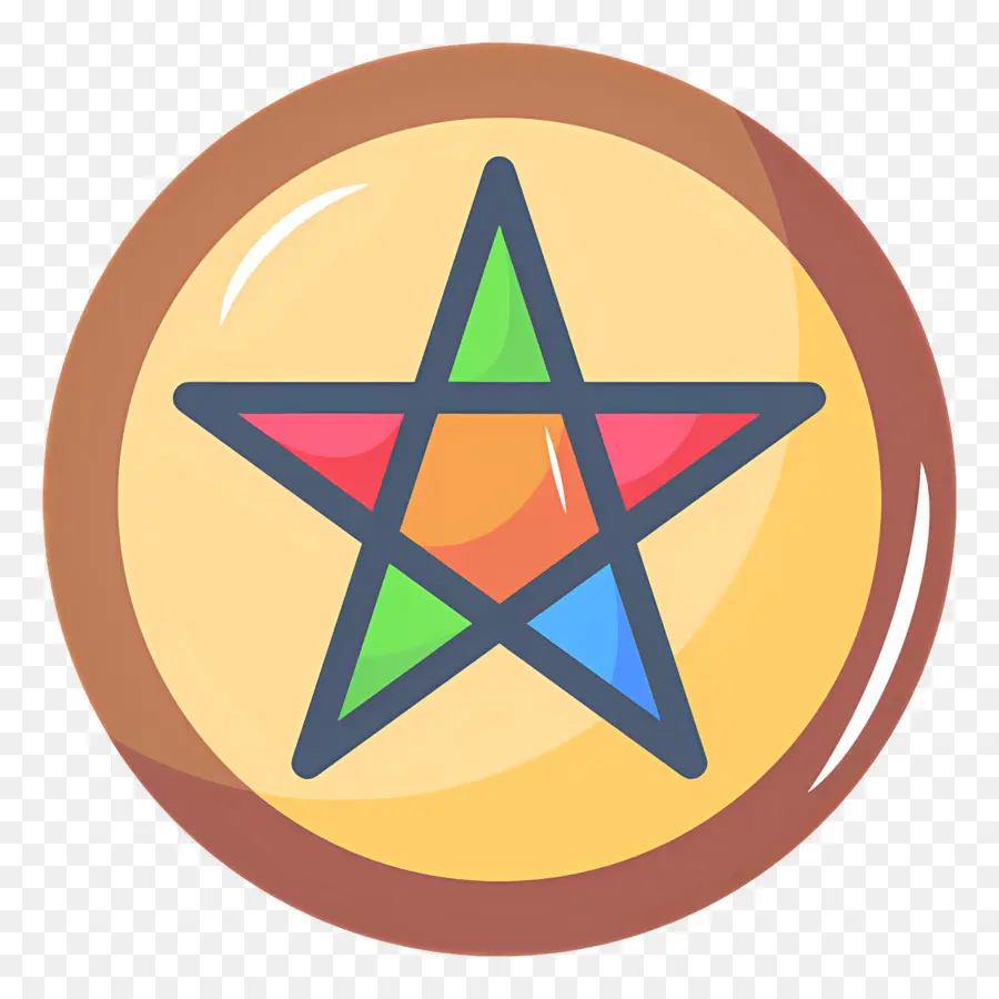 Simbol Pentagram，Bintang Berwarna Warni PNG