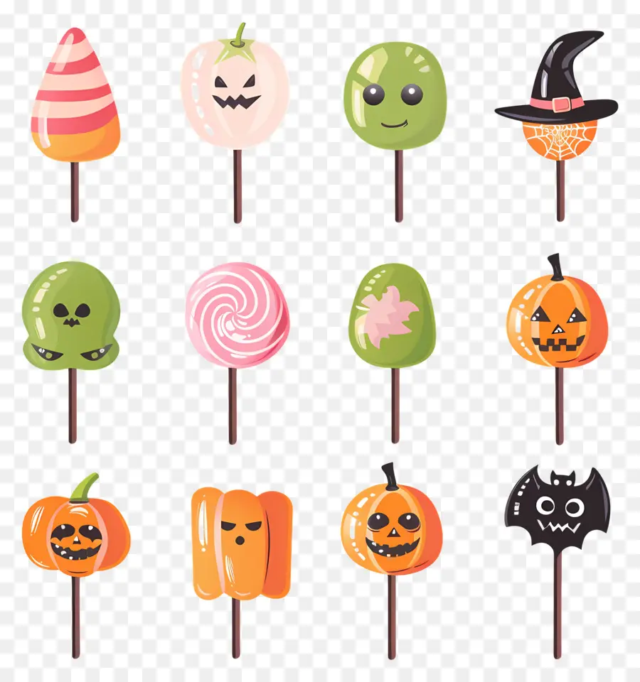 Lolipop Halloween，Labu Kuning PNG