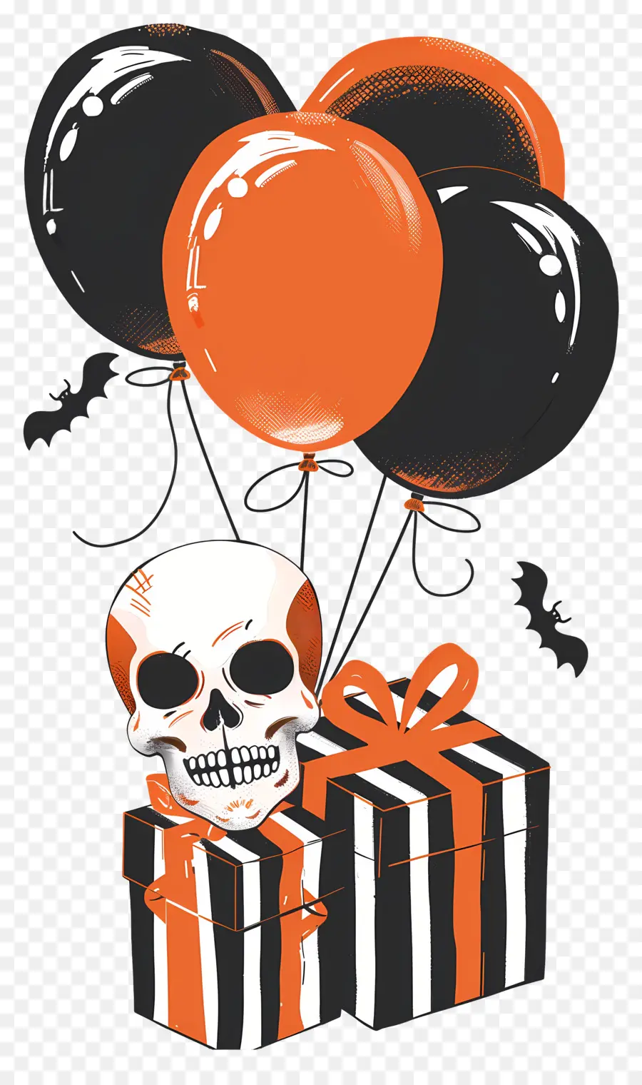 Balon Halloween，Tengkorak PNG