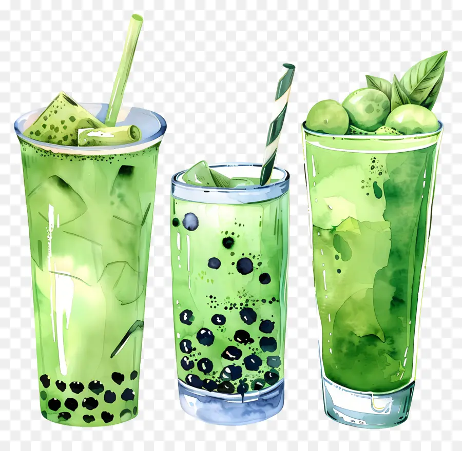 Minuman Matcha，Minuman Hijau PNG