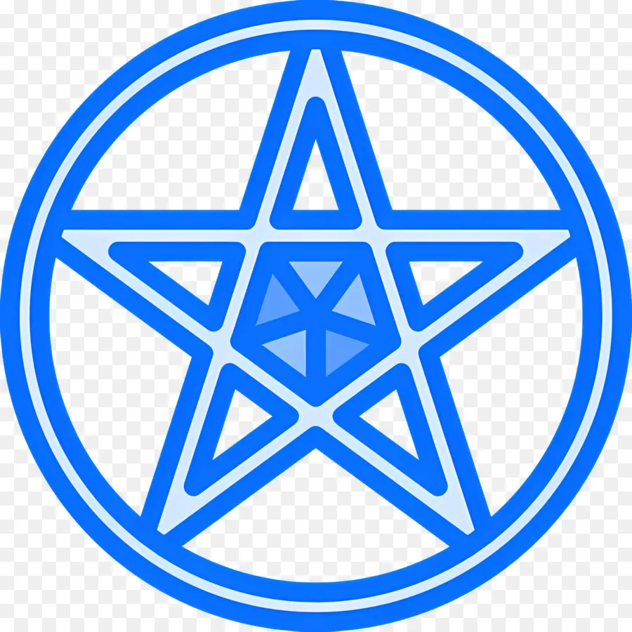 Simbol Pentagram，Simbol Bintang Biru PNG