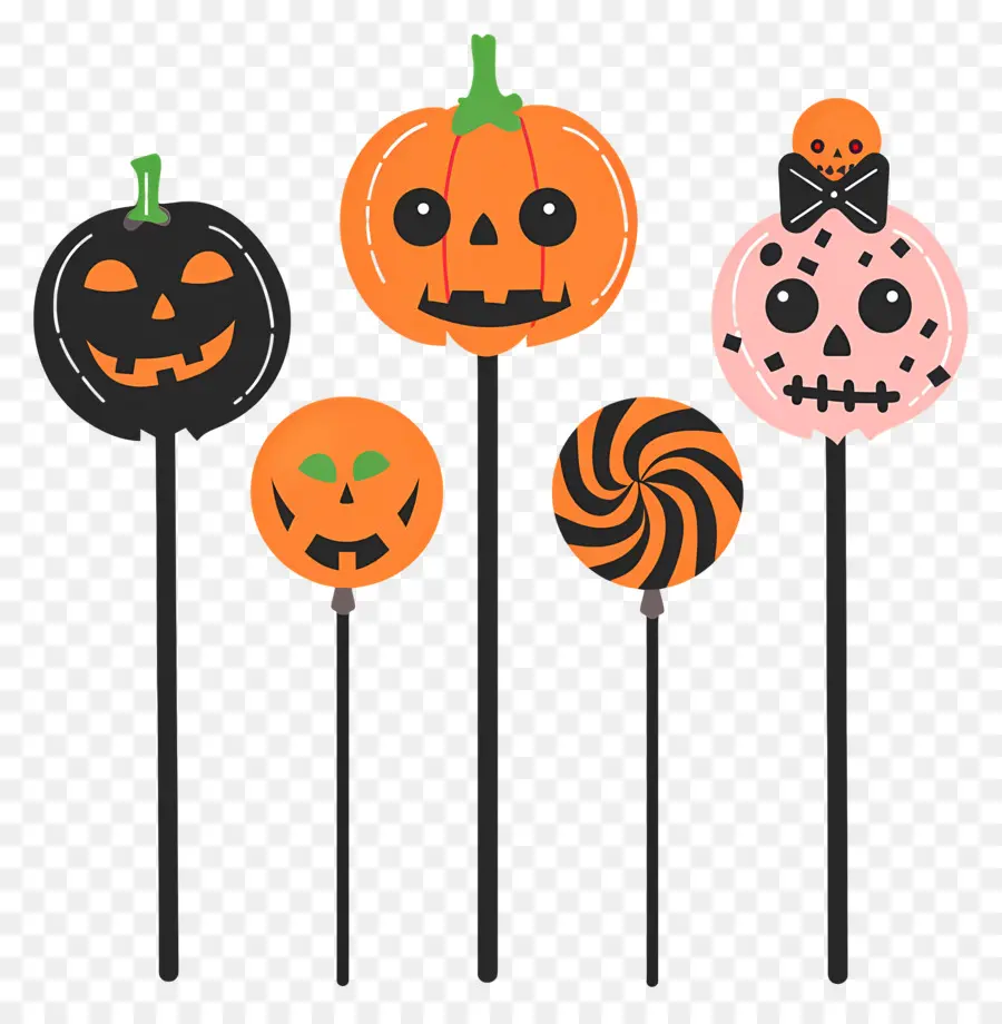 Lolipop Halloween，Labu Kuning PNG