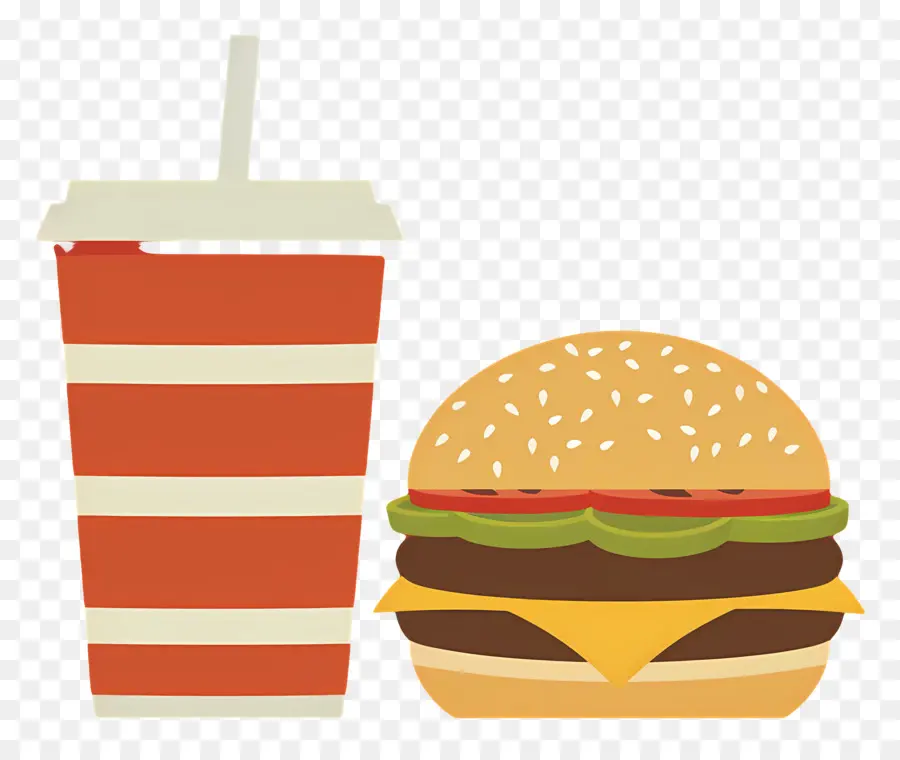 Burger Coca Cola，Burger Dan Minuman PNG