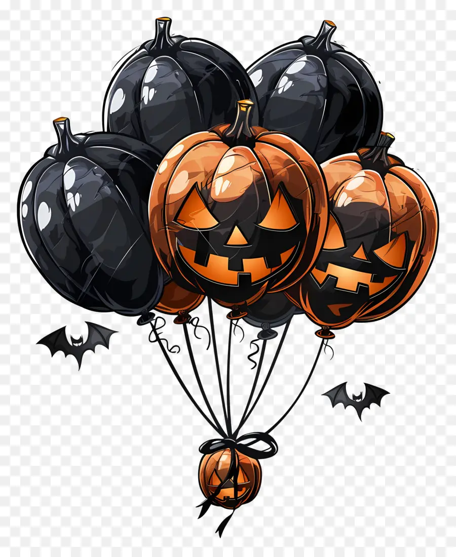 Balon Halloween，Balon Labu PNG