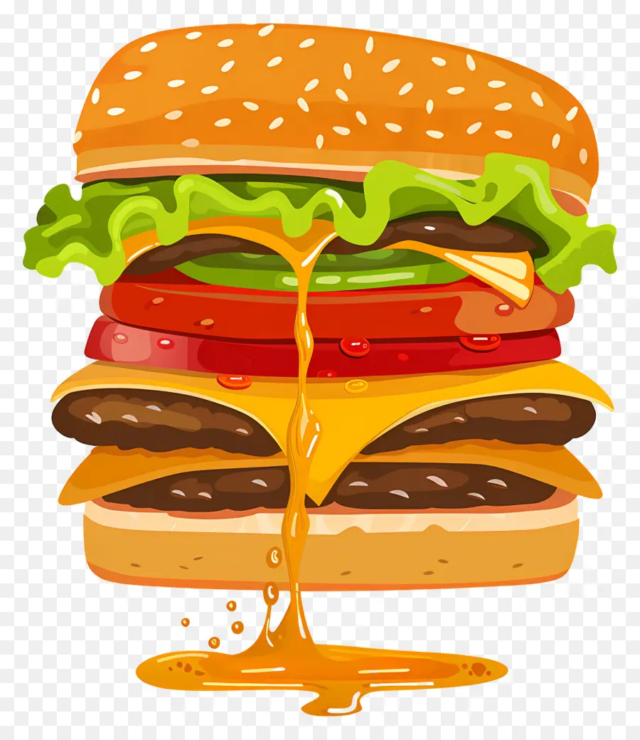 Burger Berair，Burger Dengan Lapisan PNG