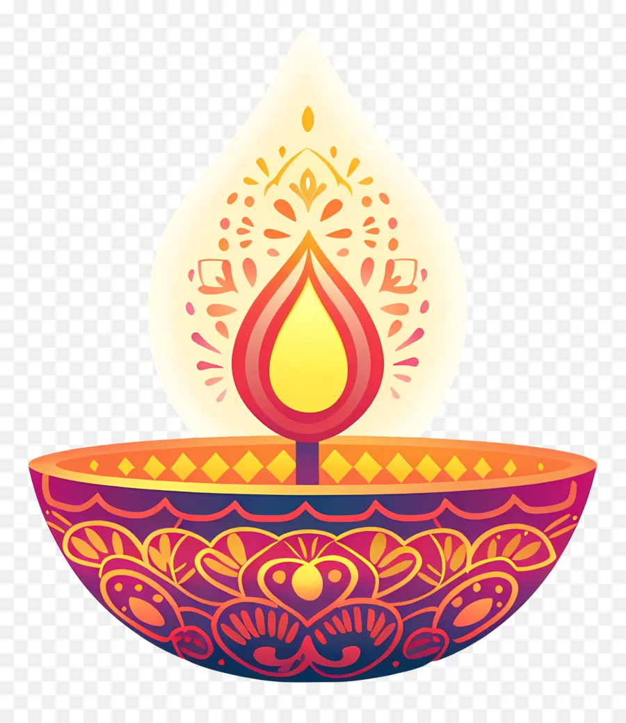 Diwali Diya，Diya Dekoratif PNG