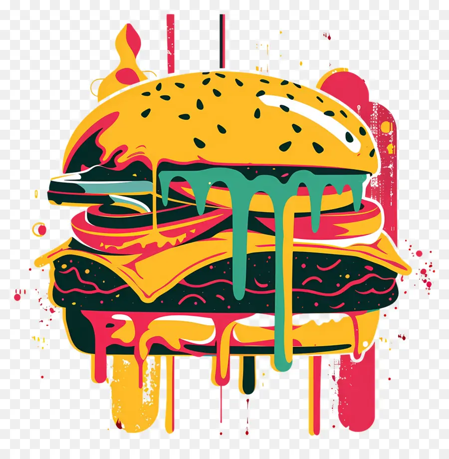 Burger Berair，Burger Berwarna Warni PNG