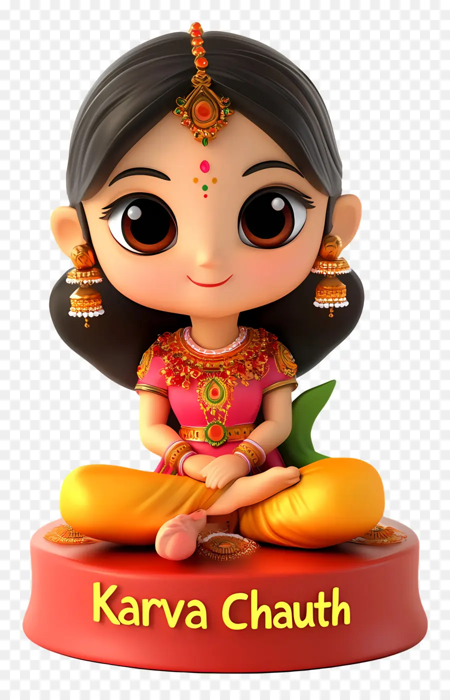 Karva Chauth，Gadis Kartun 3d PNG