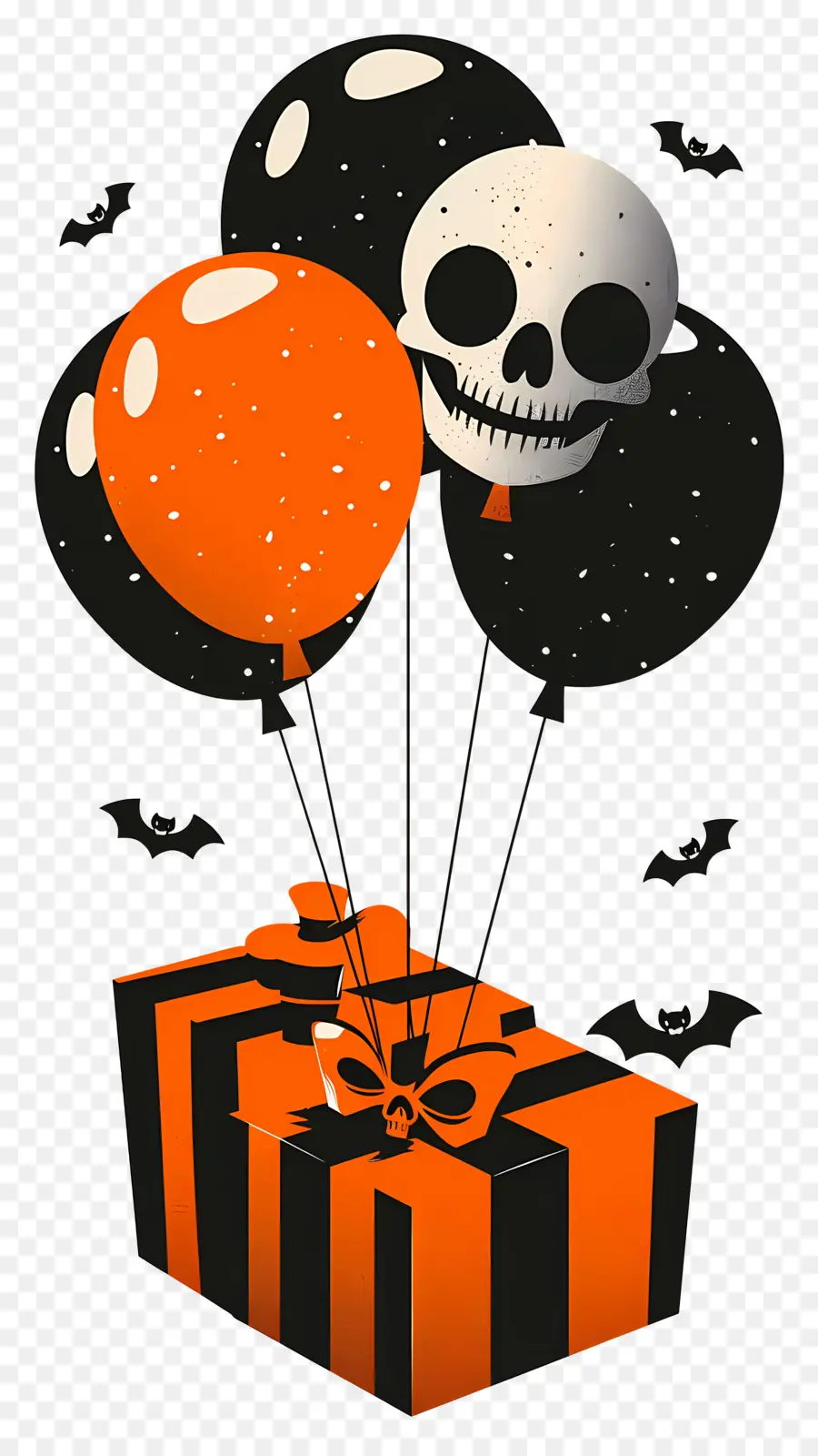 Balon Halloween，Tengkorak PNG