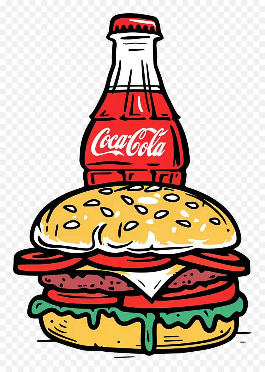 Burger Coca Cola，Coca Cola Dan Burger PNG