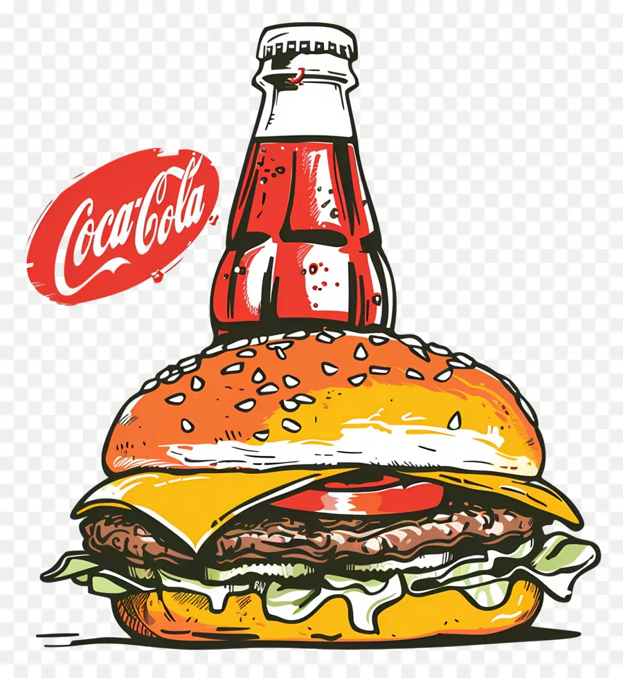 Burger Coca Cola，Coca Cola Dan Burger PNG