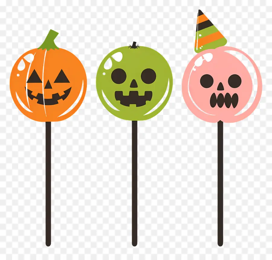 Lolipop Halloween，Labu Kuning PNG