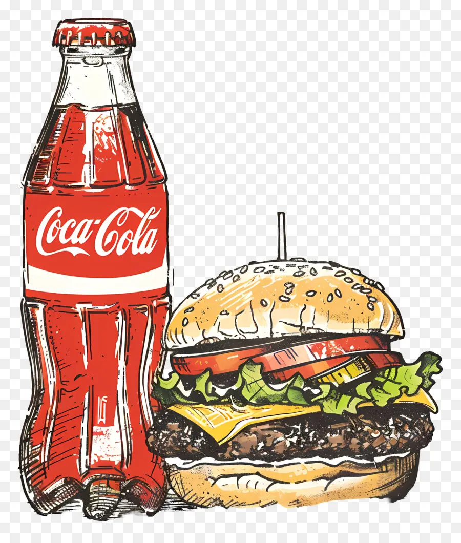 Burger Coca Cola，Coca Cola Dan Burger PNG