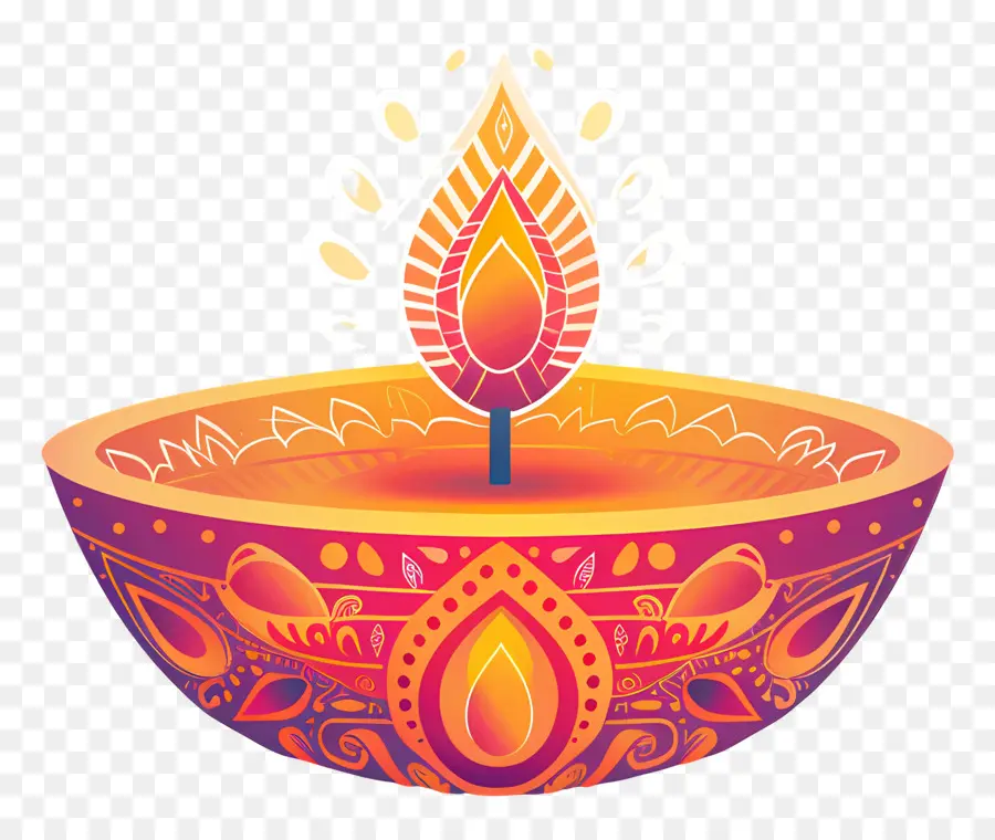 Diwali Diya，Diya Dekoratif PNG