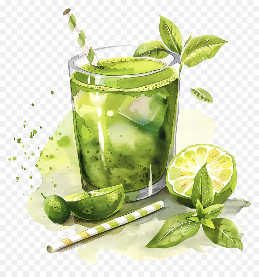 Minuman Matcha，Minuman Hijau PNG