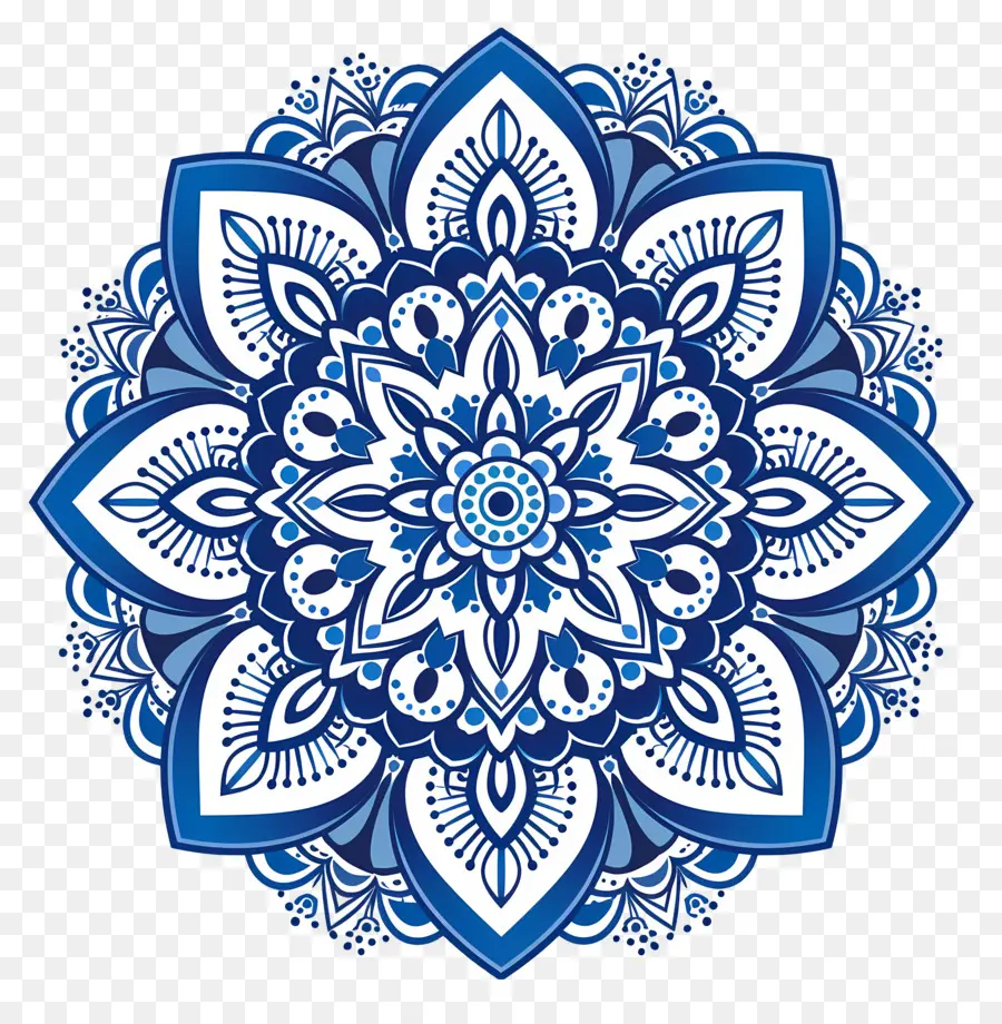 Pola Mandala，Mandala Biru PNG