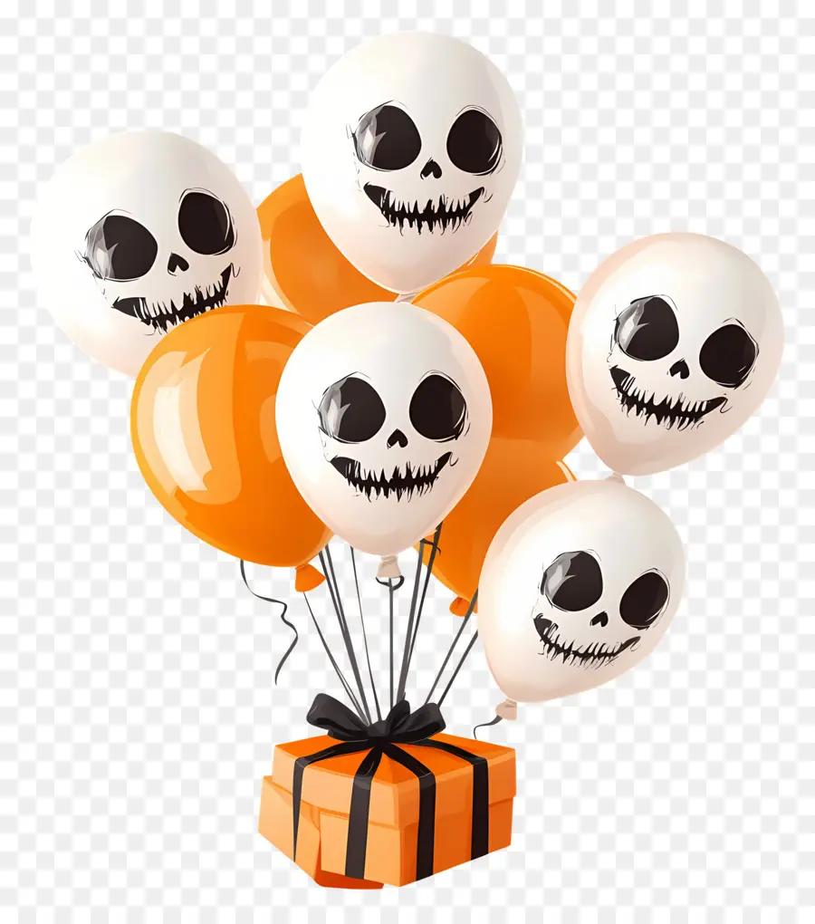 Balon Halloween，Balon Dan Hadiah Halloween PNG