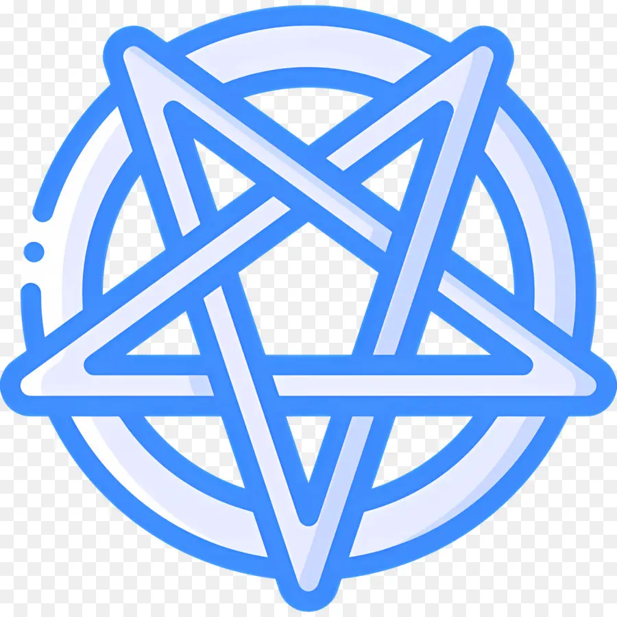 Simbol Pentagram，Pentagram Biru PNG