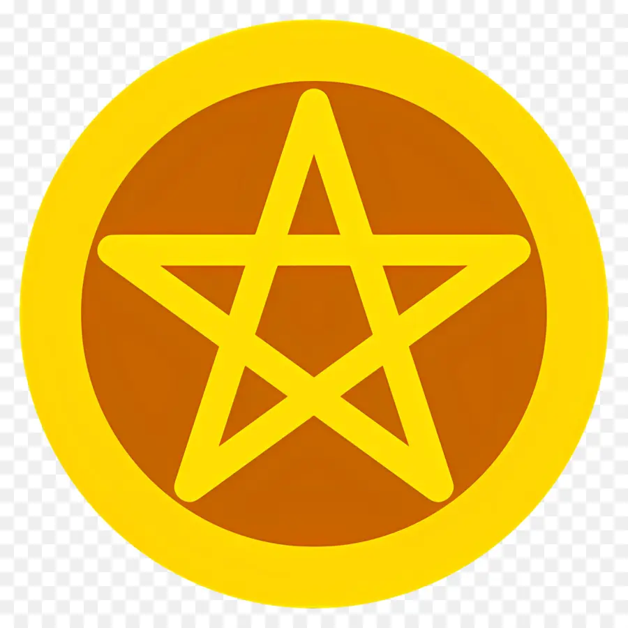 Simbol Pentagram，Pentagram Kuning PNG