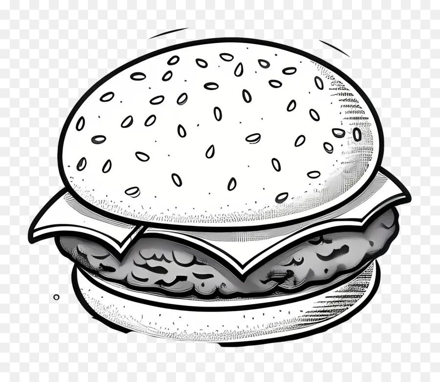 Garis Besar Burger，Sketsa Burger PNG