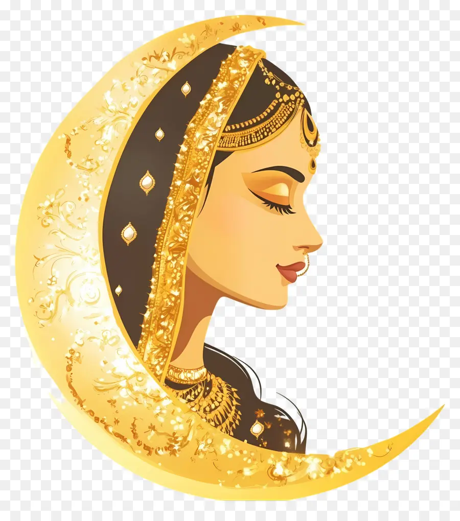 Karva Chauth，Wanita Bulan Emas PNG