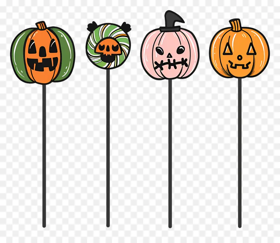 Lolipop Halloween，Labu Kuning PNG