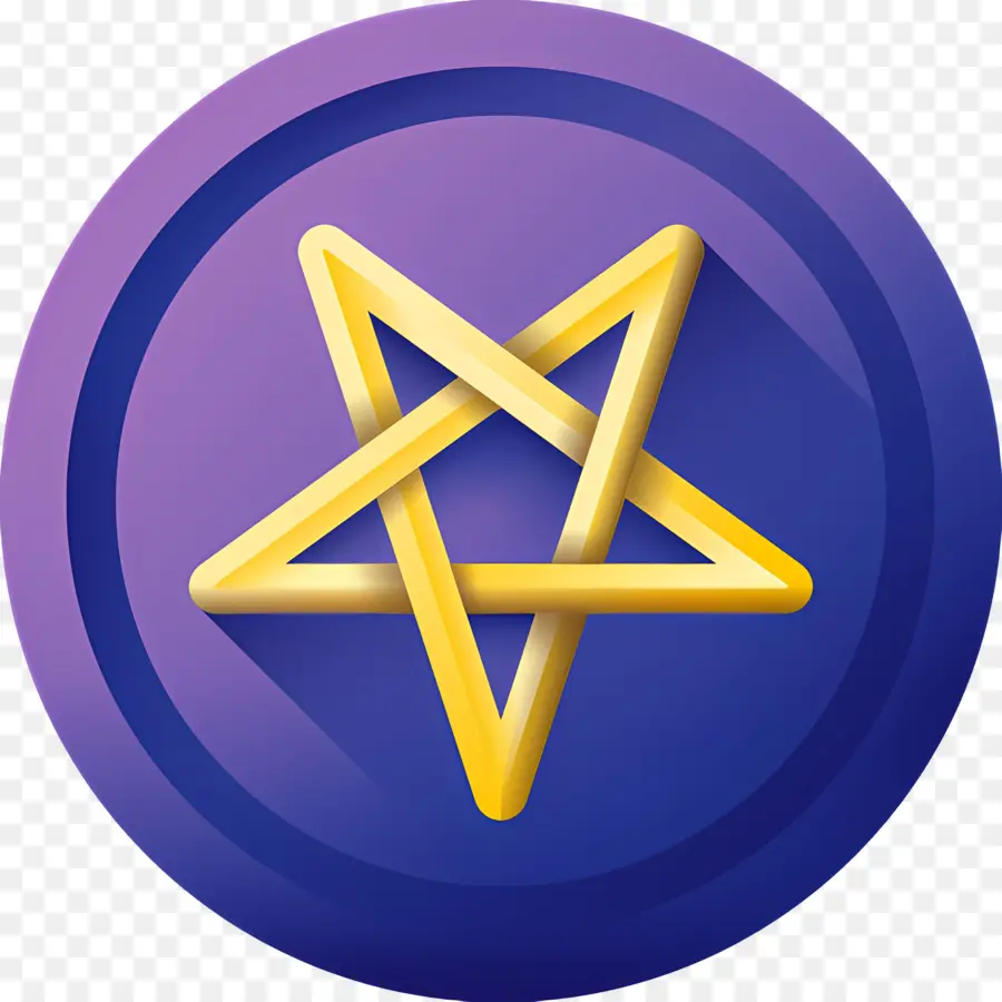 Simbol Pentagram，Bintang Emas PNG