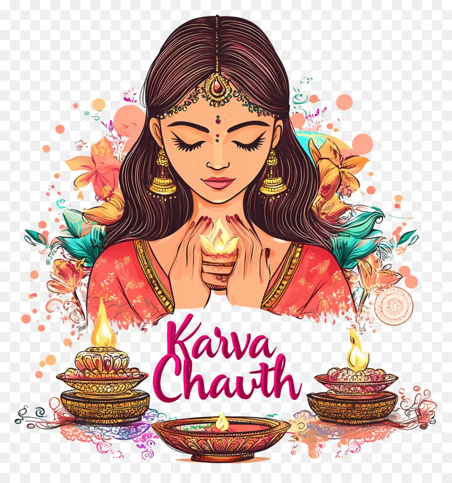 Karva Chauth，Wanita Dengan Lampu PNG